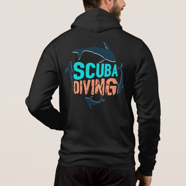 Pull À Capuche Plongée de requins (Dos)