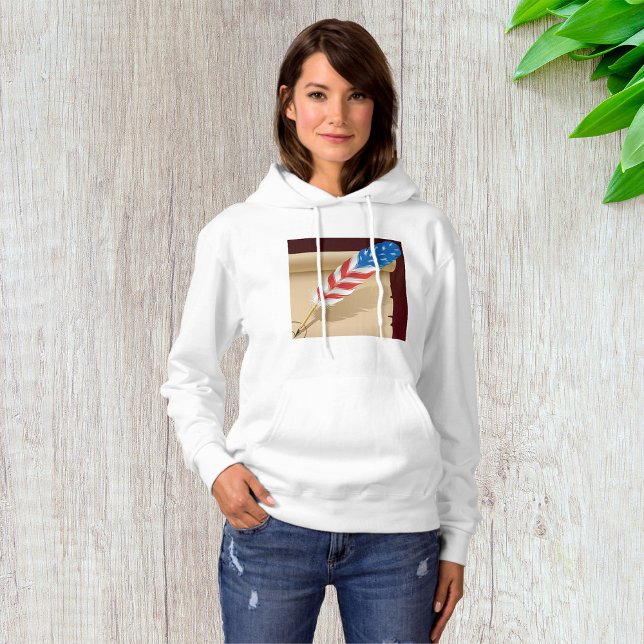 Pull À Capuche Plume d'écriture patriotique sur papier antique (Créateur téléchargé)