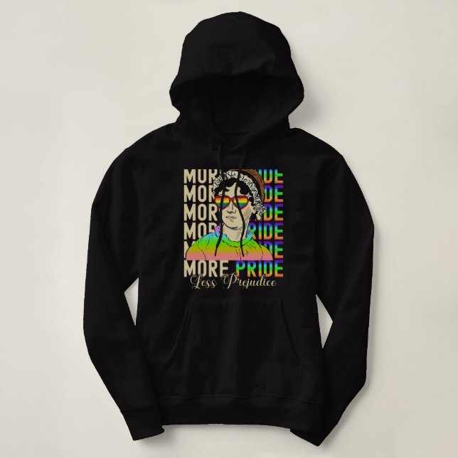 Pull À Capuche Plus Fierté Moins Préjugés Lgbt Gay Fière Ally Fie (Design devant)