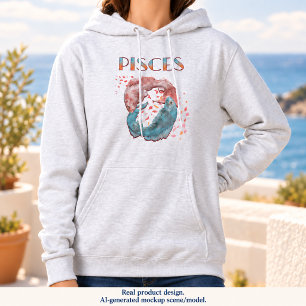 Pull À Capuche Poissons Zodiaque Horoscope Signe d'Eau Astrologie