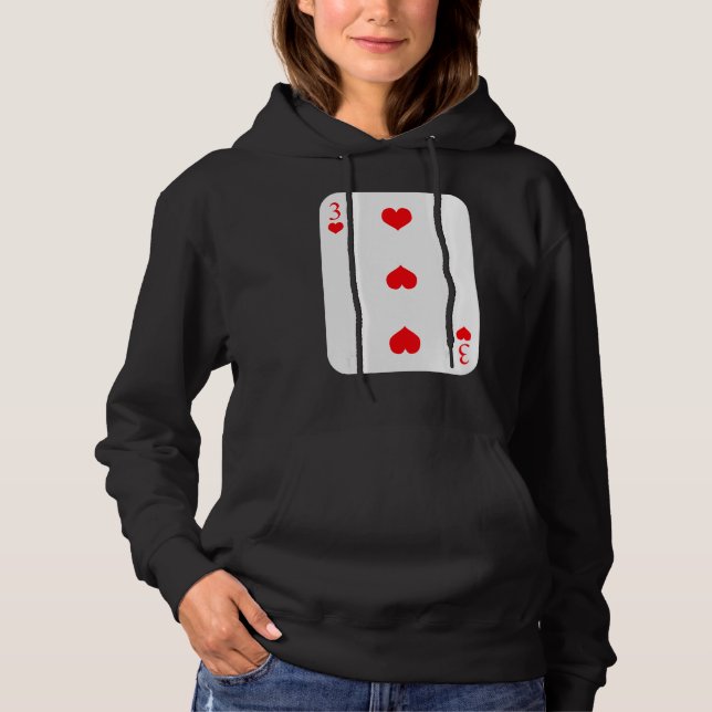 Pull À Capuche Poker Heart 3 Cartes (Devant)
