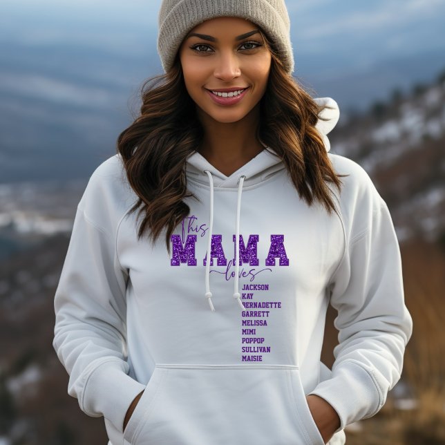 Pull À Capuche Police Faux Séquin Varsity Police Cette Mama aime (Créateur téléchargé)