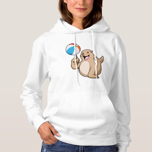 Pull À Capuche Polo d'eau de phoque (Devant)