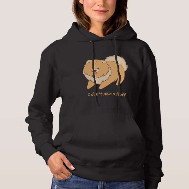 Pull À Capuche Pom Poméranien Je Ne Donne Pas Un Flux 20 (Devant)