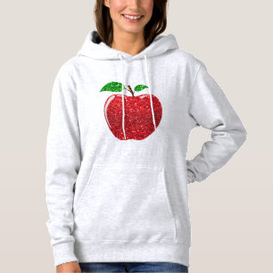 Pull À Capuche Pomme Faux Parties scintillant rouge