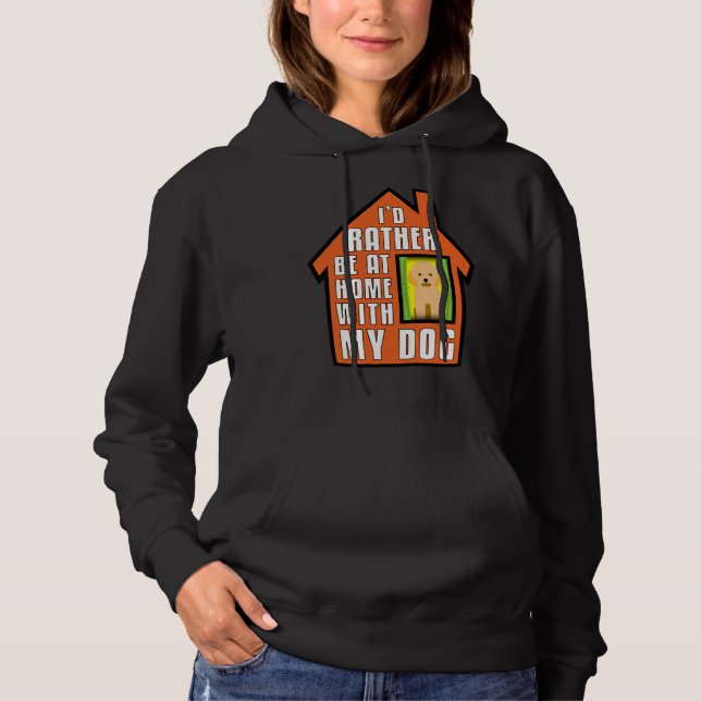 Pull À Capuche Poodé Plutôt Être À La Maison Avec Mon Chien (Devant)