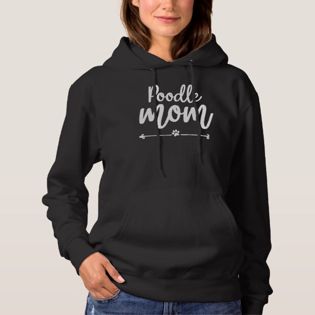 Pull À Capuche Poodle Maman Paw Dog Propriétaire Fête des Mères (Devant)