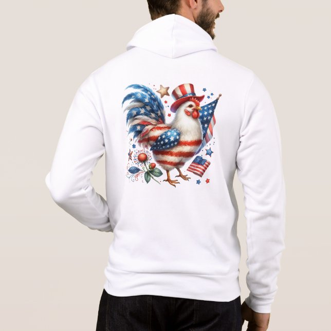 Pull À Capuche Poulet du 4 juillet Clipart-61531 (Dos)