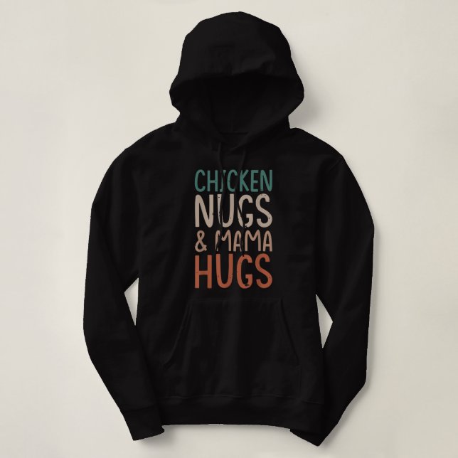 Pull À Capuche poulets et mama embrassades, nuggets bébé nourritu (Design devant)