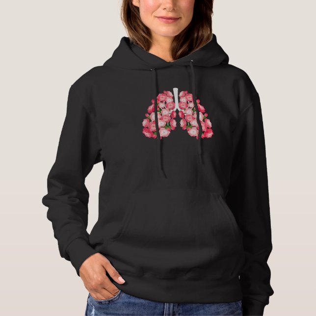 Pull À Capuche Poumons Anatomiques Fleurs Science Médicale Anatom (Devant)