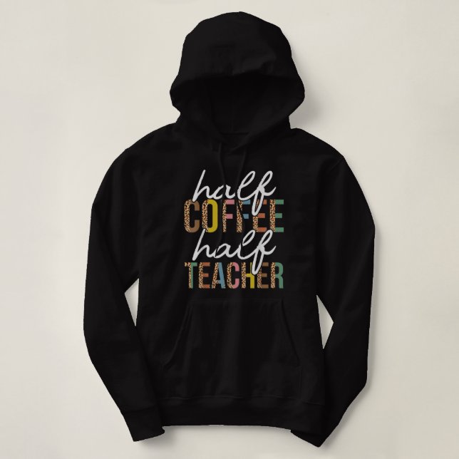 Pull À Capuche Premier Jour Retour À L'École Demi Café Demi Ensei (Design devant)