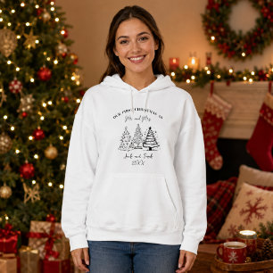 Pull À Capuche Premier Noël personnalisé Mme Jeune mariée Femme