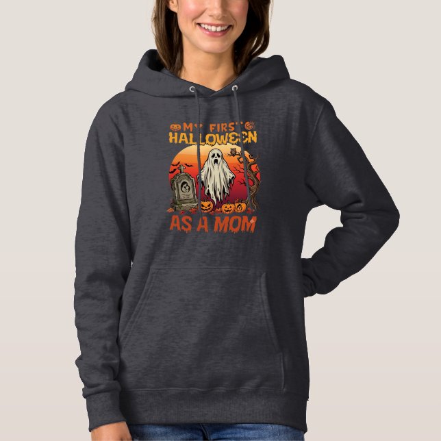 Pull À Capuche Première Momie Halloween Fantôme Pierre Tombale Ci (Devant)
