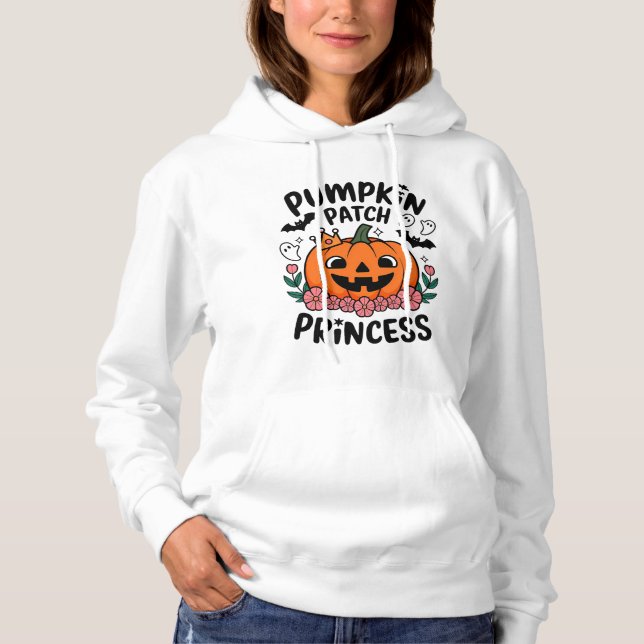 Pull À Capuche princesse de patch citrouille (Devant)