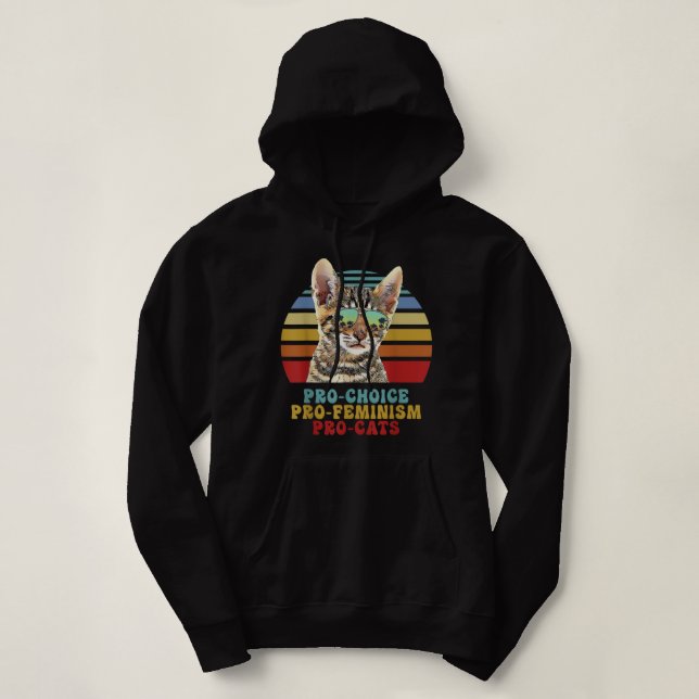 Pull À Capuche Pro Choice Pro Feminism Pro Cats Femmes Droits Fem (Design devant)