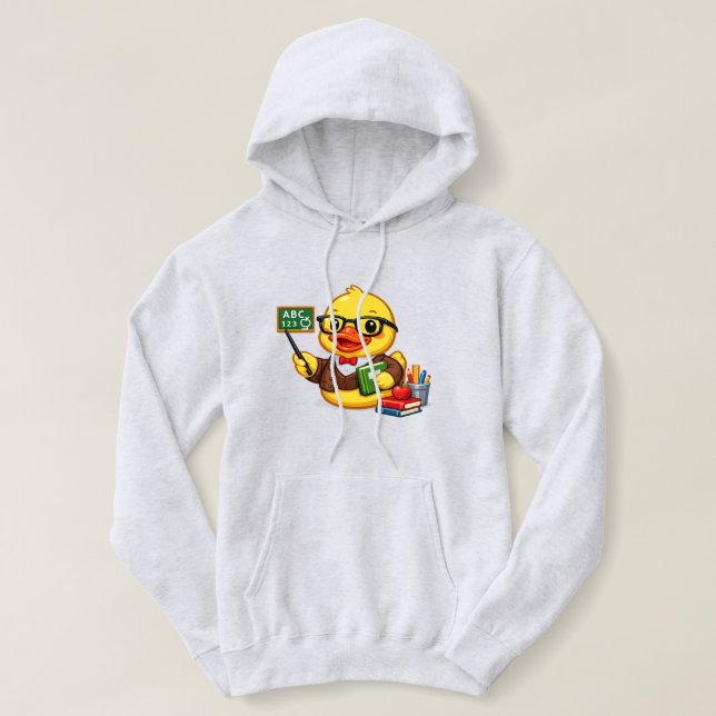 Pull À Capuche Professeur Canard en Caoutchouc (Design devant)