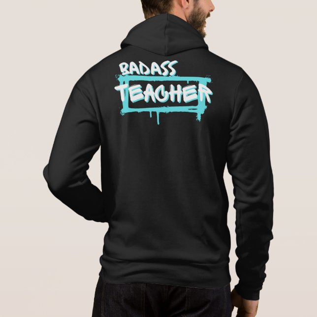 Pull À Capuche Professeur de Badass, Cadeaux pour enseignants (Dos)