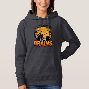Pull À Capuche Professeur Halloween Amour Cerveaux Design Vintage