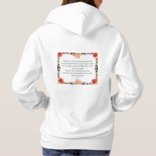 Pull À Capuche Psaume 1 Art - Bienheureux Juif avec Design Floral