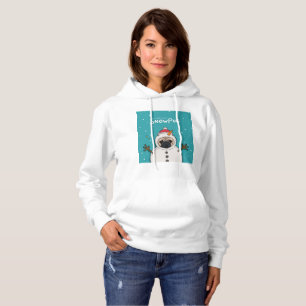 Pull À Capuche Pug neigeux de Noël