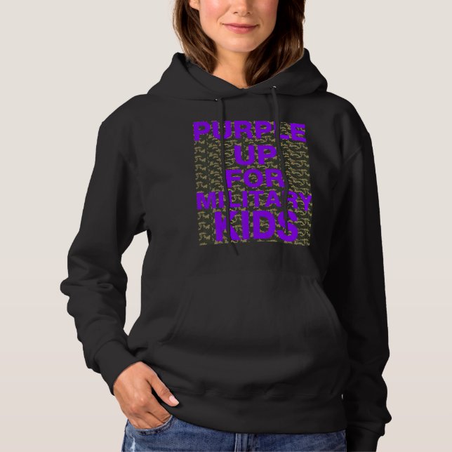 Pull À Capuche Purple Pour Les Enfants Militaires (Devant)