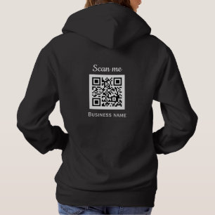 Pull À Capuche QR Code Business Logo Professionnel Noir Moderne