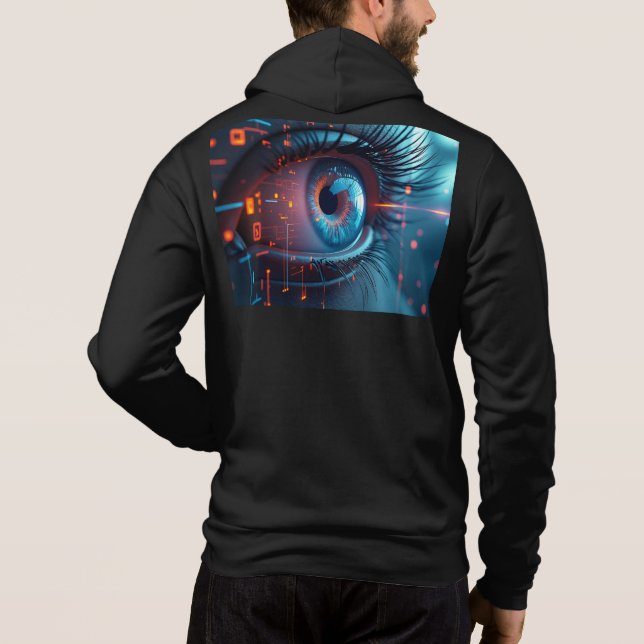 Pull À Capuche Quantum Eye hommes sweat-shirt à capuche noir Bell (Dos)