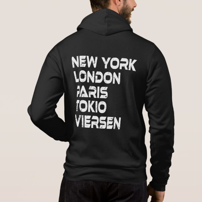 Pull À Capuche Quatre New York Tokyo Paris Hoodie (Dos)