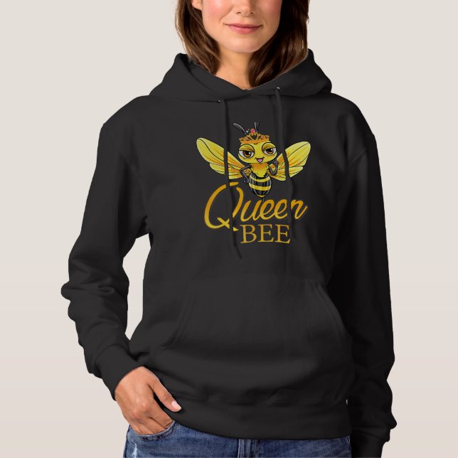 Pull À Capuche Queen Bee Crown Femmes Filles Miel Bee Hive Bee Be (Devant)