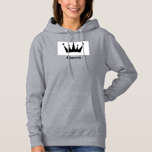 Pull À Capuche Queen Sweatshirt Gris à Couronne avec Texte Person