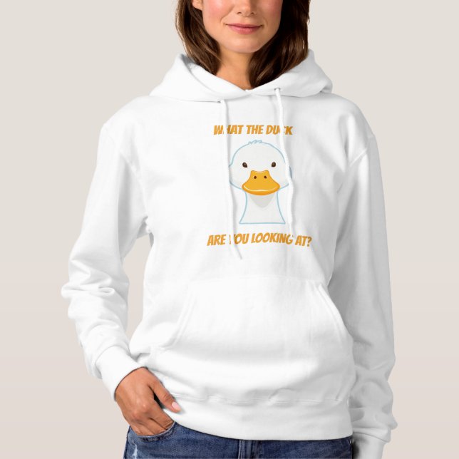 Pull À Capuche Qu'est-ce que le canard regardez-vous ? (Devant)