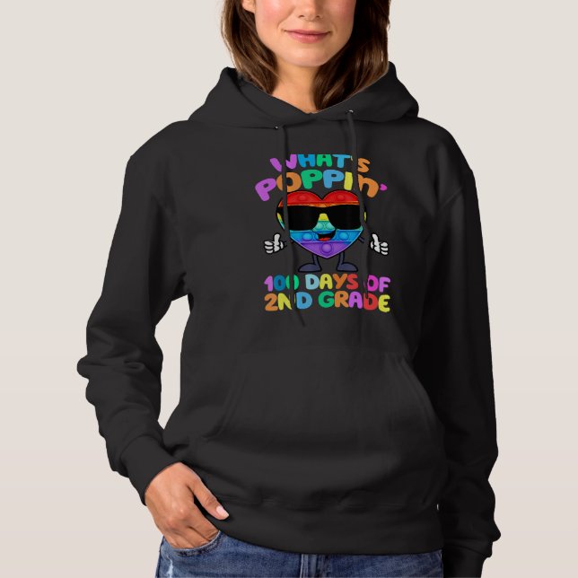 Pull À Capuche Qu'est-ce que Poppin's 100 Jours de deuxième année (Devant)