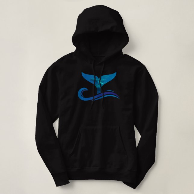 Pull À Capuche Queue de baleines dans les vagues Orca Débardeur O (Design devant)