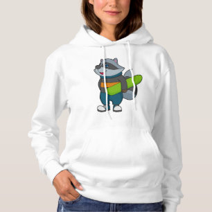 Pull À Capuche Racoon as Snowboarder avec snowboard