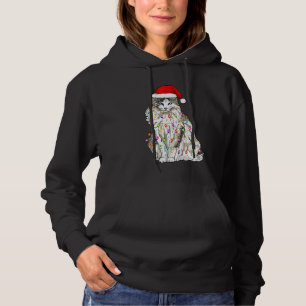 Pull À Capuche Ragdoll Chat Noël Père Noël Noël Noël Feu Noël Lum