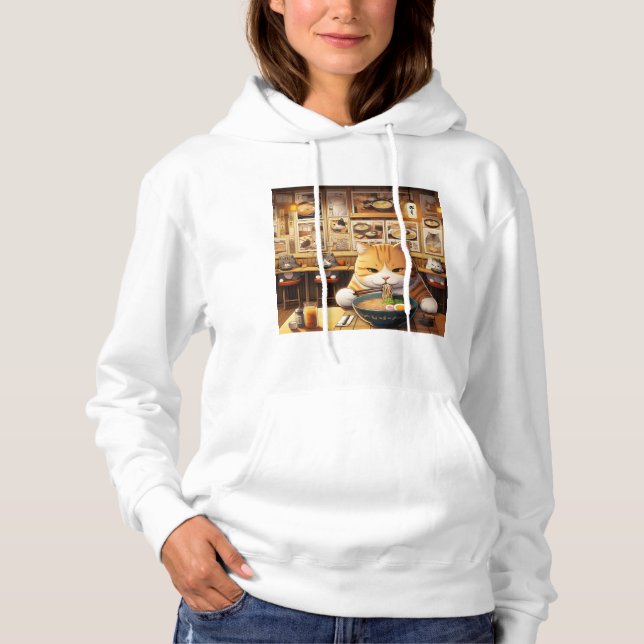 Pull À Capuche Ramen pour manger des chats v1 (Devant)