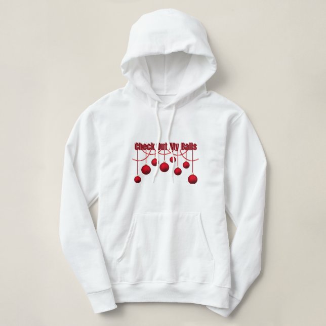 Pull À Capuche Regardez Mes boules (Design devant)