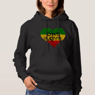 Pull À Capuche Reggae Heart One Love Rasta Reggae Music Rastafari