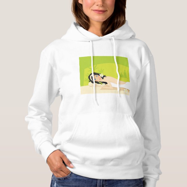 Pull À Capuche Relaxant Spa Zen Femme Bien-être Tropical (Devant)