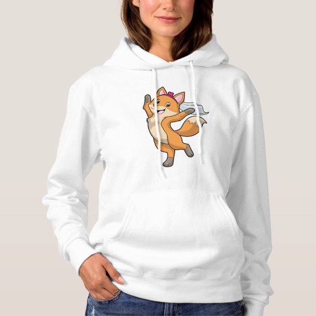 Pull À Capuche Renard comme mariée avec voile et cœur (Devant)