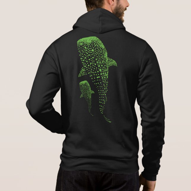 Pull À Capuche Représentation artistique de requin baleine lumine (Dos)