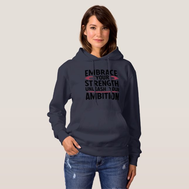 Pull À Capuche Respectez votre force, libérez votre ambition (Devant entier)