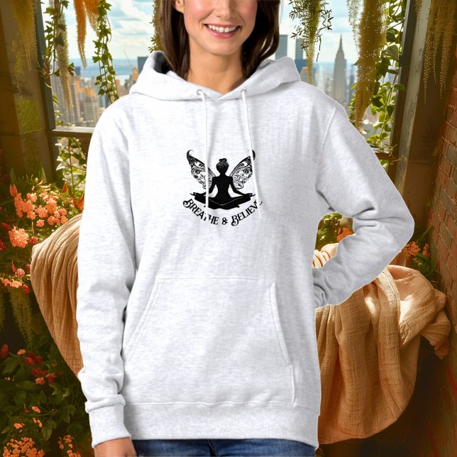 Pull À Capuche Respirer & Croire – Black Fairy Yoga Design (Créateur téléchargé)