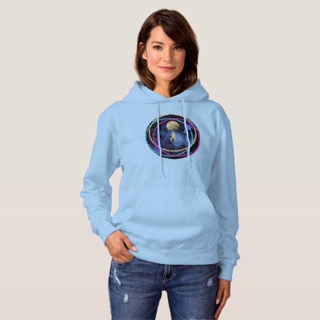 Pull À Capuche Restez sauvage - Danse Galaxie de la Lune (Devant entier)