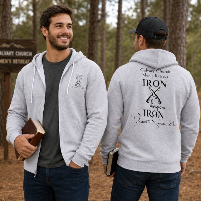 Pull À Capuche Retraite pour hommes Iron aiguise Iron Knife Zip U (Créateur téléchargé)
