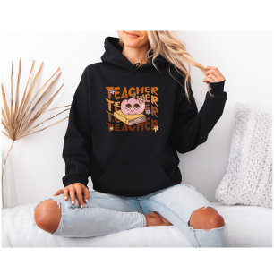 Pull À Capuche Retro Fall Enseignant Citrouille Halloween