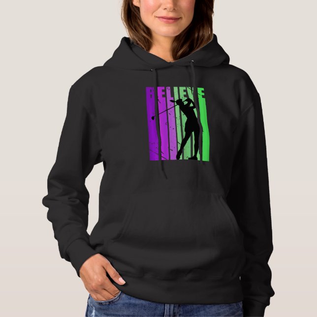 Pull À Capuche Retro Golfing Femmes Kid Golfer Joue Loisirs Golf  (Devant)