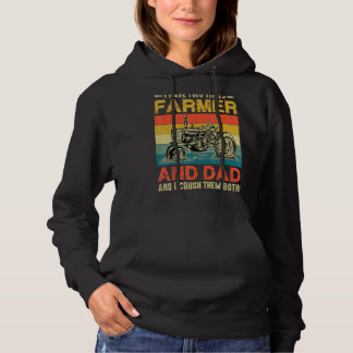 Pull À Capuche Retro J'Ai Deux Titres Fermier Et Papa Fat Agricol