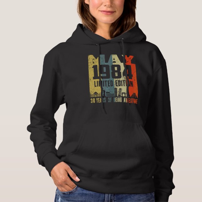 Pull À Capuche Retro mai 1984 38e anniversaire (Devant)