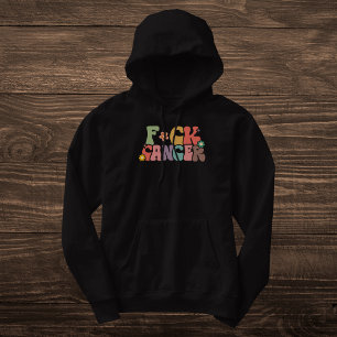 Pull À Capuche Retro Multicolor Floral F*ck Cancer Citation audac
